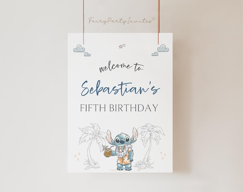 Stitch Welcome Banner, Lilo and Stitch Welcome Board, Lilo and Stitch Printable Welcome Banner, Lilo Stitch Editable Welcome Sign