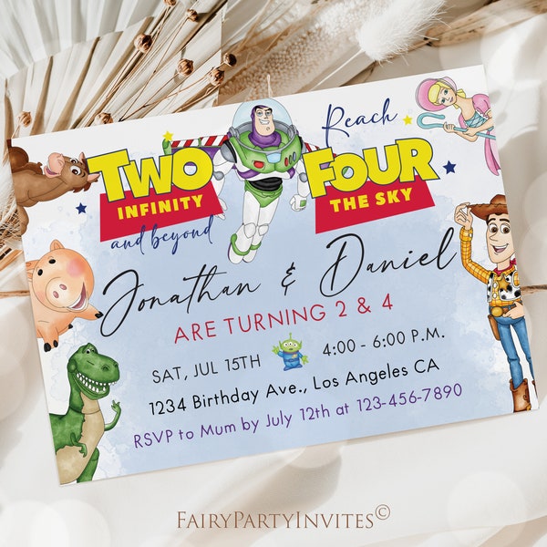 Toy Story Birthday Invitation Template, Toy Story Invitation, Toy Story Thank You Tag, Toy Story Editable Birthday Invitation - TS01