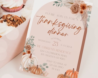 Editable Thanksgiving Dinner Invitation Template (Digital Download)