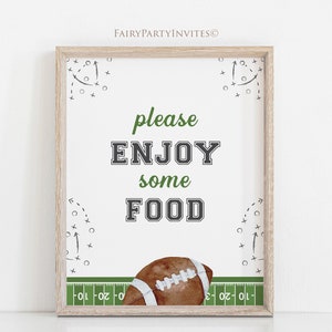 Football Birthday Party Table Sign: Food Favor Treat (Digital Download)