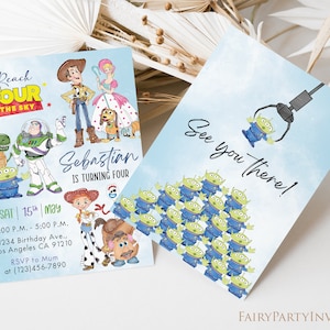 Toy Story 5x7 Birthday Invitation, Instant Download Editable Template
