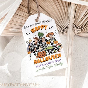 Toy Story Halloween Editable Favor Tag, Toy Story Trick or Treat Gift Thank You Tag, Toy Story Spooky Party Favor Tag - TS01
