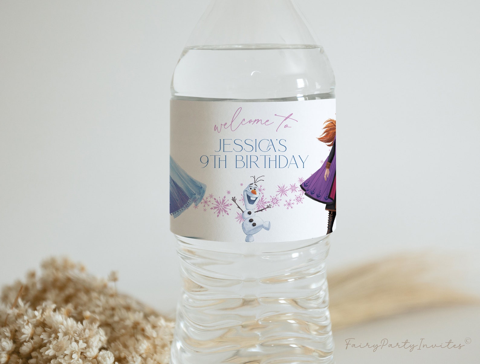 Ice Princess Water Bottle Label Template: Birthday Party Favor (instant ...
