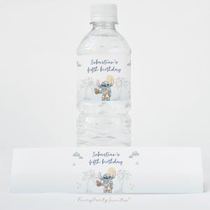 Lilo and Stitch Water Bottle Label Template, Lilo and Stitch Bottle Wrapper, Lilo and Stitch Party Favor Birthday Instant Download - STI01