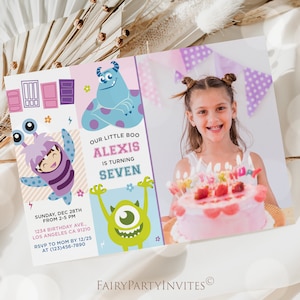 Monster Inc Birthday Invitation Template, Monster Inc Invitation, Monster Inc Thank You Tag, Monster Inc Birthday Invitation - MON01