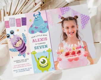Monster Inc Birthday Invitation Template (Digital Download)
