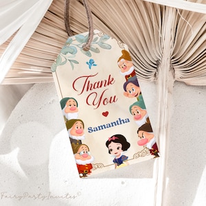 Snow White Editable Favor Tag, Snow White Gift Thank You Tag, Instant Download Snow White Birthday Invitation, Snow White Party Tag – SW01