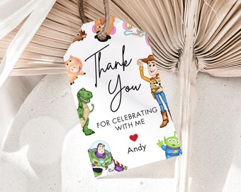 Toy Story Thank You Tag, Editable Favor Tag (Digital Download)