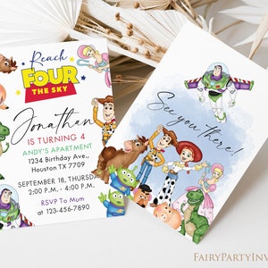 Toy Story Birthday Invitation Template, Toy Story Invitation, Toy Story Thank You Tag, Toy Story Birthday Editable Invitation TS01 image 2