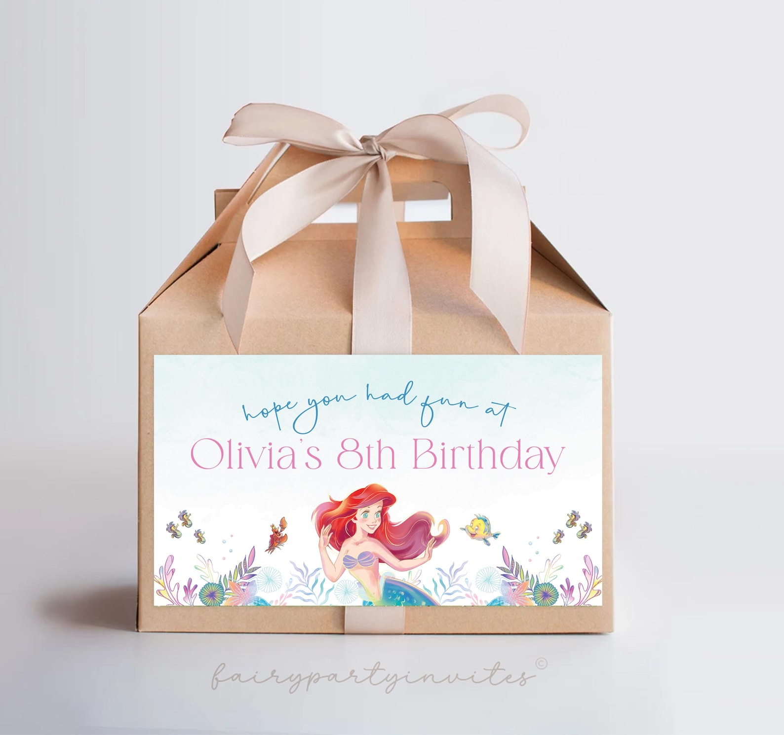 Little Mermaid Gable Box Label: Party Favor Treat Sign (digital ...