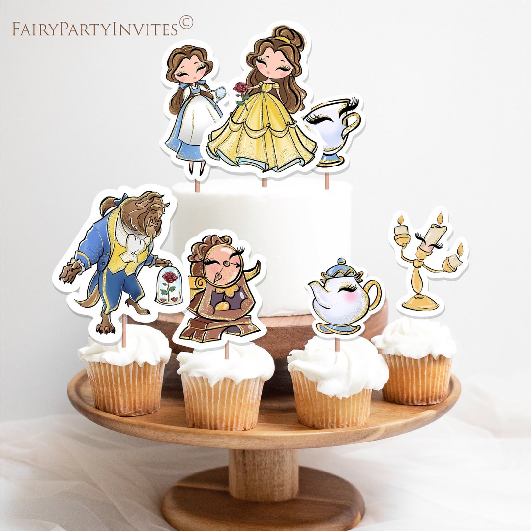 Belle Cupcake Topper, Belle Printable Cupcake Topper, Belle Giveaways ...