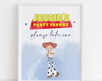 Toy Story Birthday Party Table Sign: Jessie Party Favors (Digital Download)