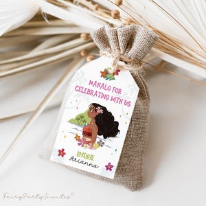 Moana Editable Favor Tag, Moana Gift Thank You Tag, Instant Download Moana Birthday Invitation, Moana Party Favor Tag – MOA01