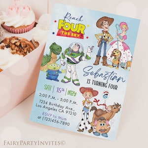 Toy Story Birthday Invitation Template, Toy Story Invitation, Toy Story Thank You Tag, Toy Story Birthday Editable Invitation - TS01