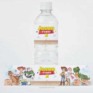 Toy Story Water Bottle Label Template, Toy Story Bottle Wrapper, Toy Story Party Favor Birthday Instant Download, Toy Story Label - TS01