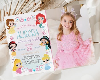 Princess Birthday Invitation Template: Editable Party Invite (Digital Download)