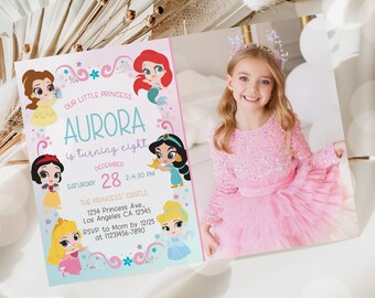Princess Birthday Invitation Template: Editable Party Invite (Digital Download)