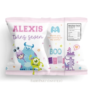 Monsters Inc Chip Bag Label Vorlage, Monsters Inc Chip Bag Label Vorlage, Monsters Inc Chip Bag Label, Monsters Inc Chip Bag Geburtstag Instant Download - MON01