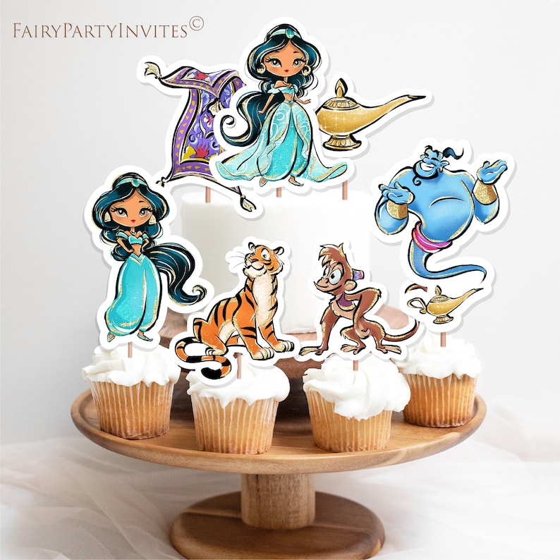 Jasmine Cupcake Topper Jasmine Printable Cupcake Topper Etsy