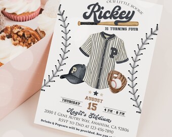 Baseball Birthday Invitation Template: Editable Party Invite (Digital)