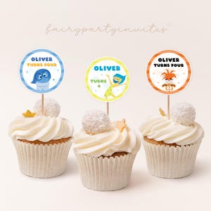 Inside Out Cupcake Topper, innen druckbare Cupcake Topper, innen Topper, innen Kuchen Topper, Instant Download - IOUT01