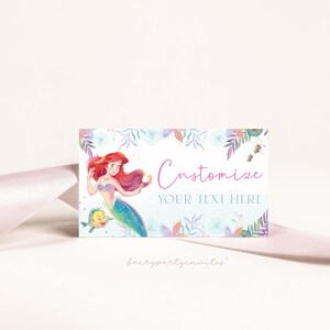 The Little Mermaid Place Card, The Little Mermaid Food Tent, The Little Mermaid Folded Tent Card, The Little Mermaid Place Card