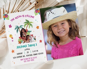 Moana Birthday Invitation Template: Editable Party Invite (Digital)