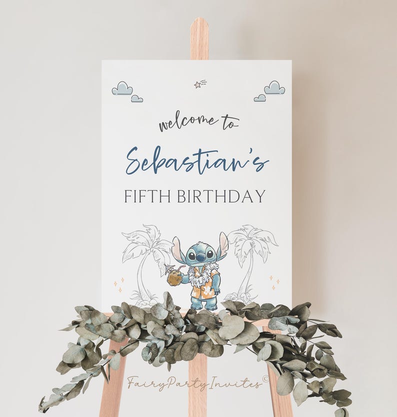 Stitch Welcome Banner, Lilo and Stitch Welcome Board, Lilo and Stitch Printable Welcome Banner, Lilo Stitch Editable Welcome Sign