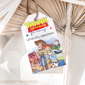 Toy Story Editable Favor Tag, Toy Story Gift Thank You Tag Instant Download Toy Story  Birthday Invitation, Toy Story Party Favor Tag - TS01