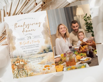 Editable Thanksgiving Dinner Invitation Template (Digital Download)