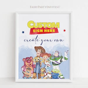 Toy Story Birthday Party Table Sign, Toy Story Party Favor Treat Sign, Toy Story Theme Birthday Party Table Sign - TS01