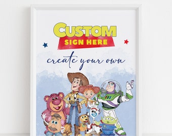 Toy Story Geburtstagsparty Tischschild, Toy Story Party Geschenk Gastgeschenk, Toy Story Party Tischschild - TS01