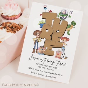 Toy Story Birthday Invitation Template, Toy Story Invitation, Toy Story Thank You Tag, Toy Story 3rd Birthday Editable Invitation - TS01