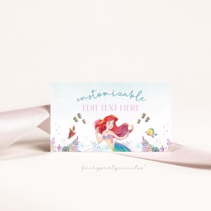 Marque-page La Petite Sirène, Tente de restauration La Petite Sirène, Cartes de visite La Petite Sirène Tente pliée, Marque-page La Petite Sirène - TLM01