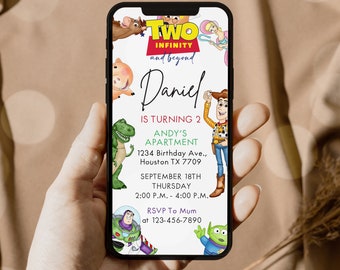 Toy Story Birthday Invitation Template, Electronic Phone Invite