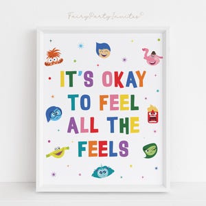 Plakat Inside Out Emotions, Plakat Inside Out Phrase, Dekoracja stołu na imprezę Inside Out, Plakat Inside Out, Plakat artystyczny na imprezę Inside Out - IOUT01