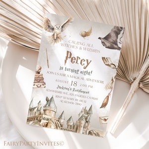 Wizard Birthday Invitation Template: Magic School (Digital Download)
