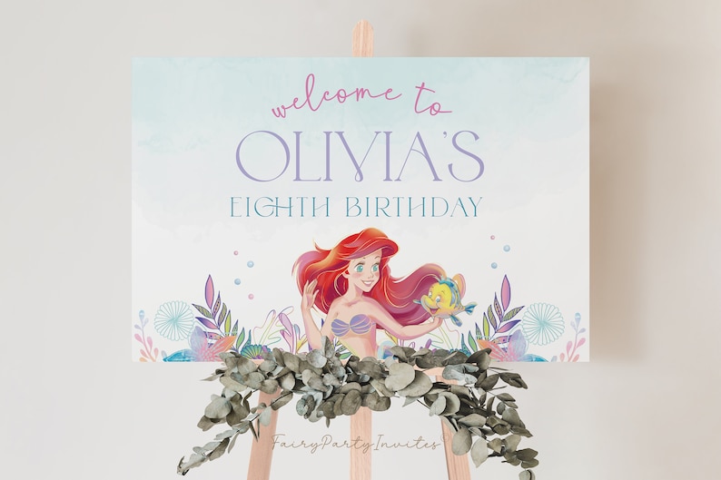 The Little Mermaid Welcome Banner, The Little Mermaid Welcome Sign, The Little Mermaid Editable Welcome Sign, The Little Mermaid