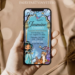 Jasmine Phone Birthday Invitation Template, Jasmine Electronic Invitation, Jasmine Editable Phone Invite – PJ01