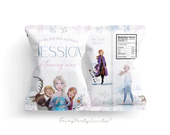 Ice Princess Chip Bag Label: Birthday Party Favor (Digital Download)