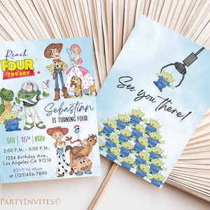 Toy Story 5x7 Birthday Invitation, Instant Download Editable Template