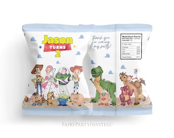 Toy Story Chip Bag Label Template, Toy Story Snack Bag Label, Toy Story Party Favor Chip Bag Birthday Instant Download - TS01