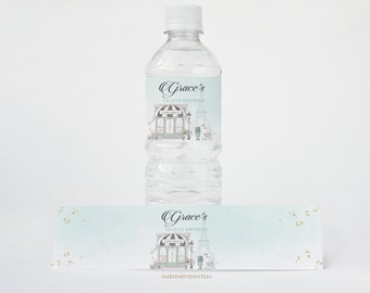 Cafe Paris Wasserflaschenetikett: Parisian Party (Instant Download)