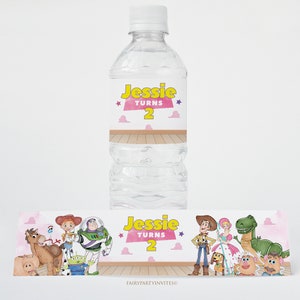 Toy Story Pink Flaschenetikett: Geburtstag Gastgeschenk (Instant Download)