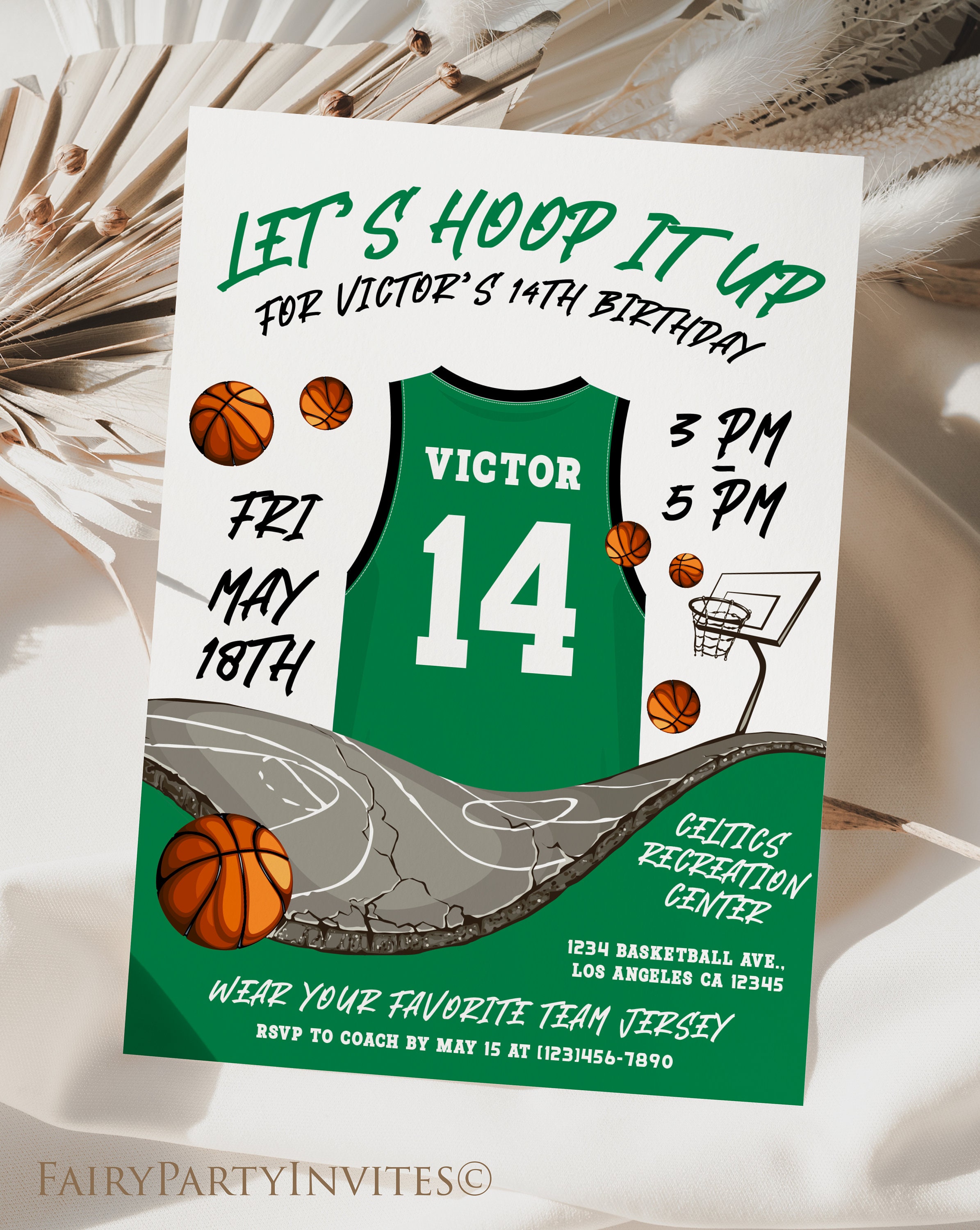 Basketball Birthday Invitation Template Printable Basketball - Etsy