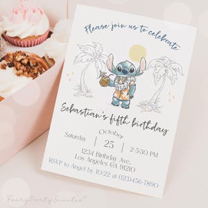Stitch Birthday Invitation Template, Stitch Invitation, Stitch Thank You Tag, Stitch Birthday Invitation, Stitch Editable Invite – STI01
