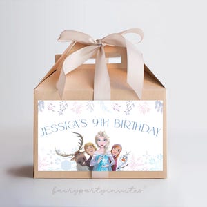Ice Princess  Gable Box Label, Ice Princess Favor Treat Box Label, Ice Princess Party Favor Box Treat Sign, Ice Princess Gable Label - FR01