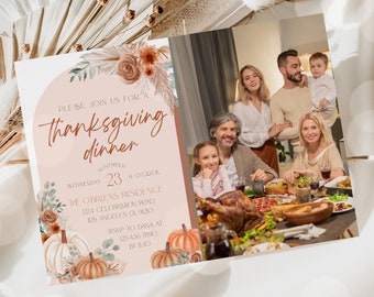 Editable Thanksgiving Dinner Invitation Template (Digital Download)