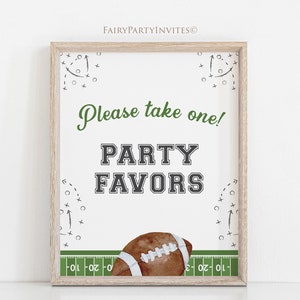 Football Party Favor Sign: Birthday Table Decoration (Digital Download)