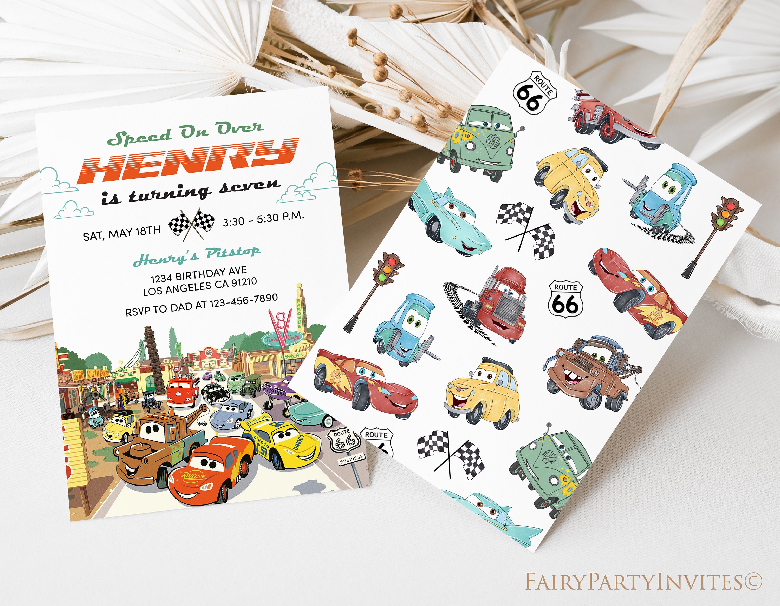 Cars Birthday Invitation Template Cars Invitation Cars Thank Etsy